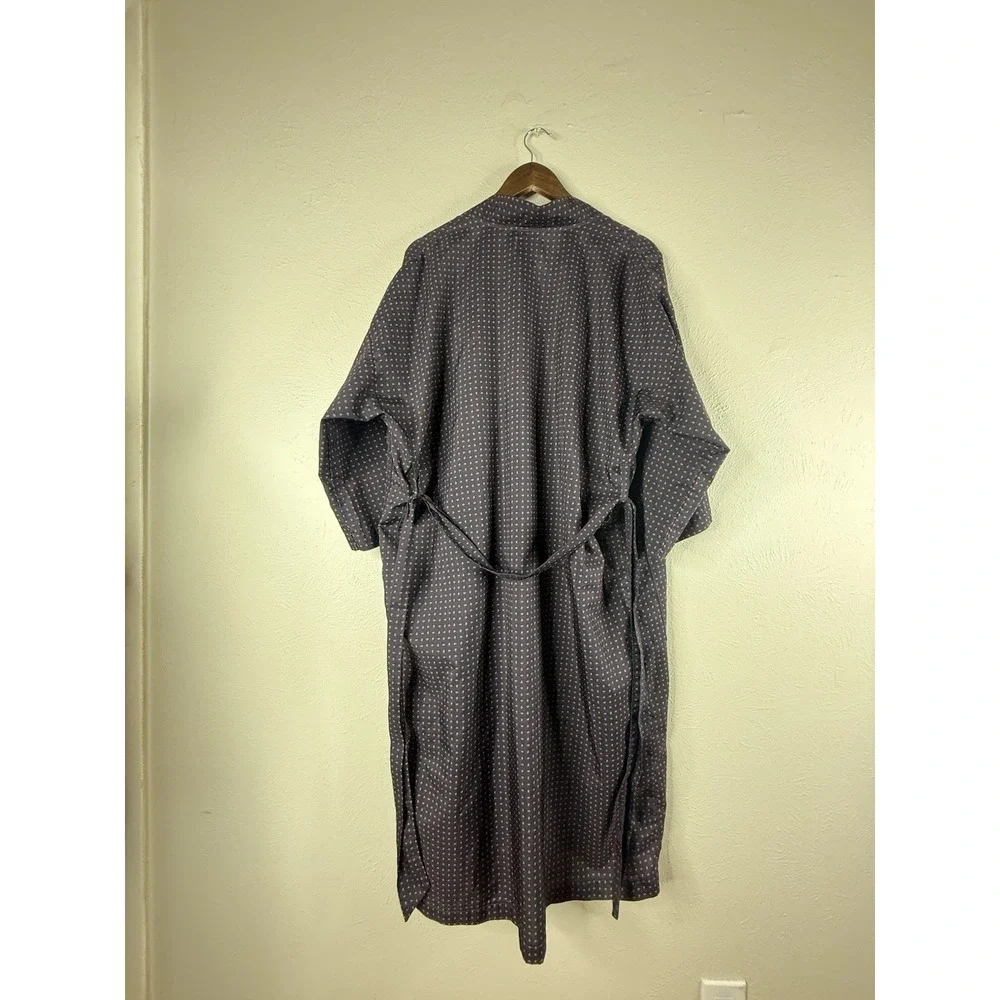 Christian Dior Monsieur Vintage Navy Blue Robe Red Paisley Dot One Size Men's